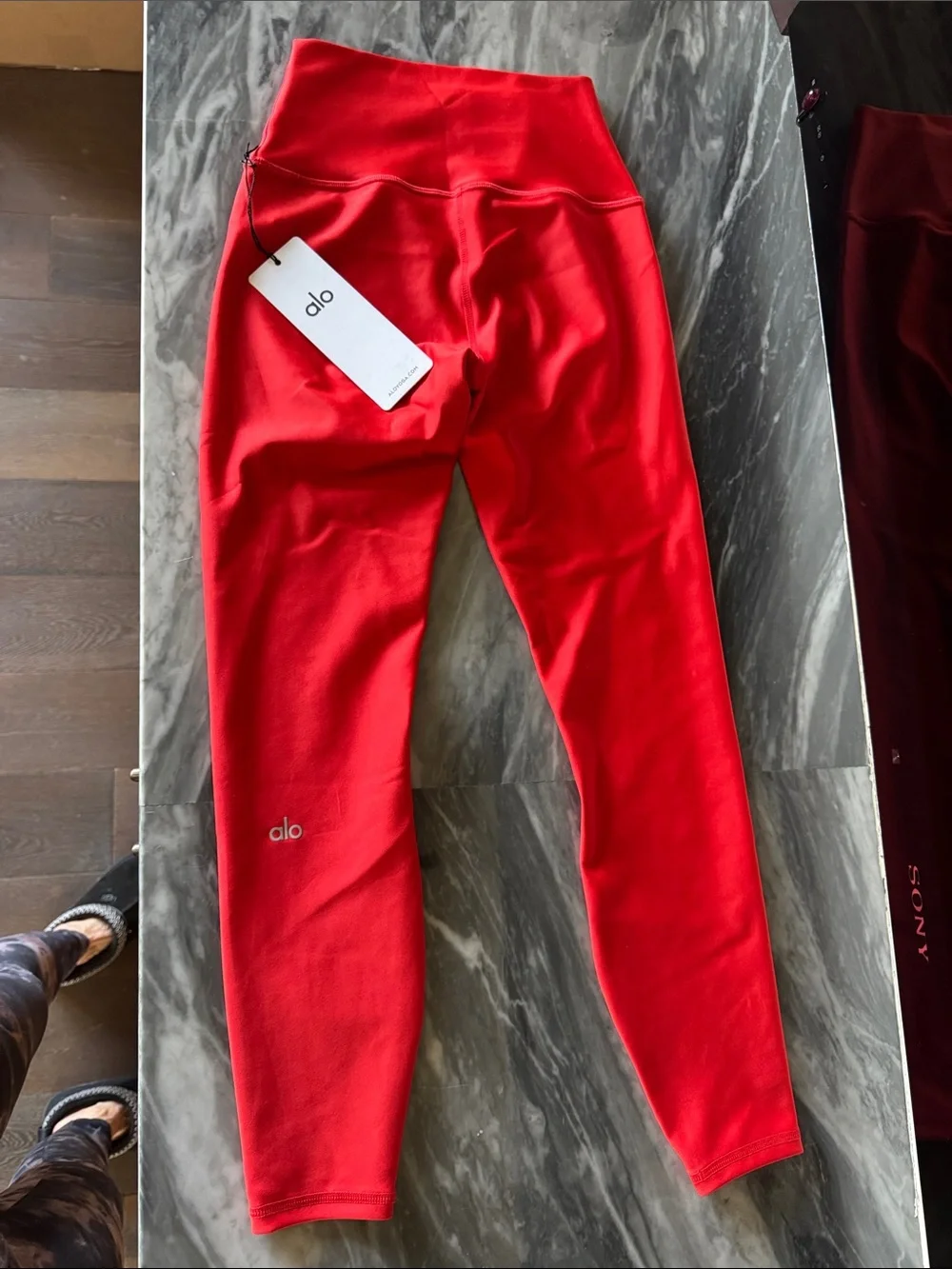 ALO Yoga Womens Red High-Rise Leggings